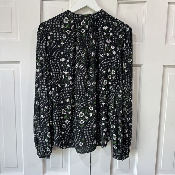 VERONICA BEARD Ashlynn Daisy Floral Stretch Silk Crepe Top Blouse Size 10 NWT - Picture 3 of 12